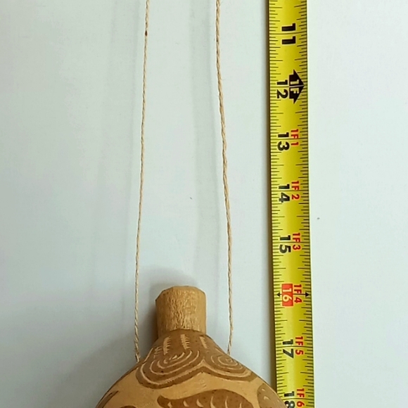 Hand Carved Gourd Drinking Vessel Bird/Leaf Design - Picture 10 of 10